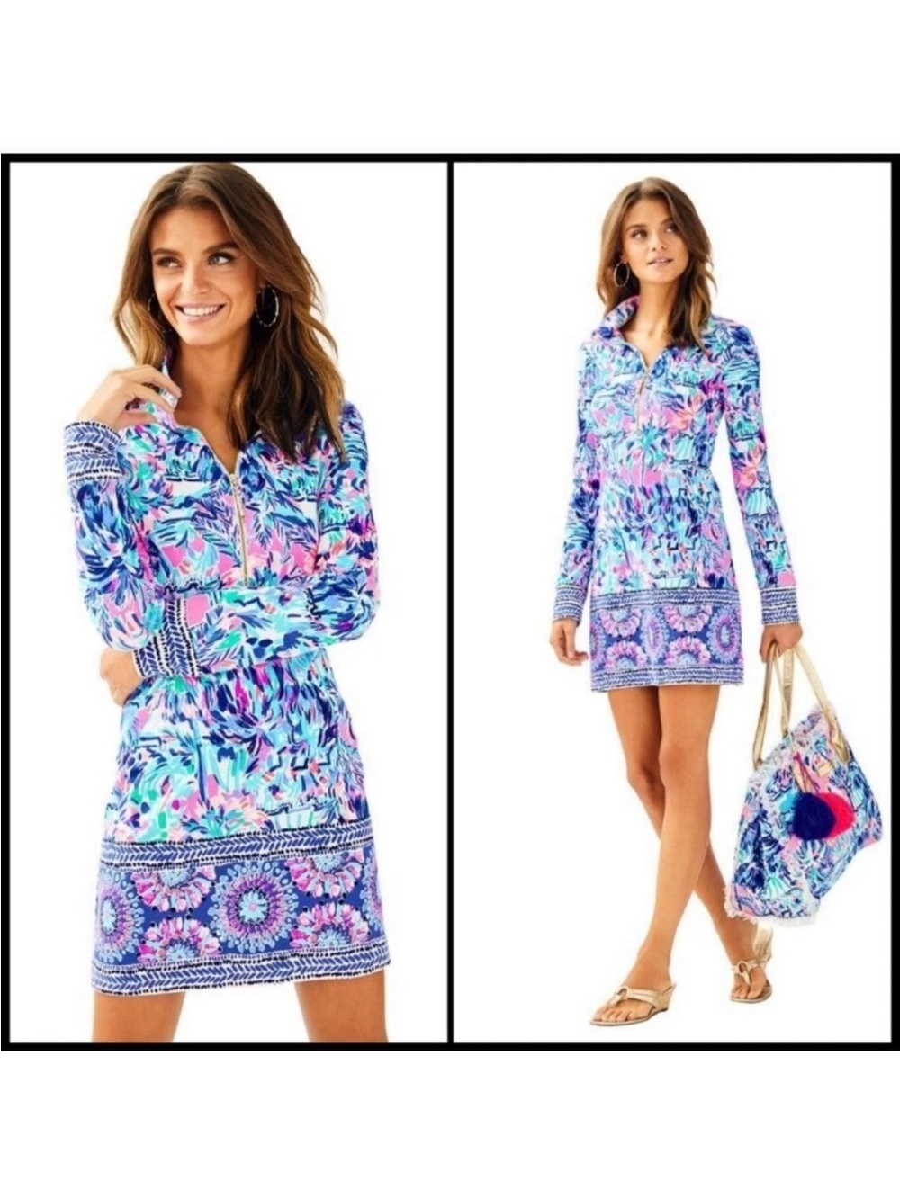 Lilly Pulitzer Skipper Popover Dress Cabana Cocktail Engineered Size Small